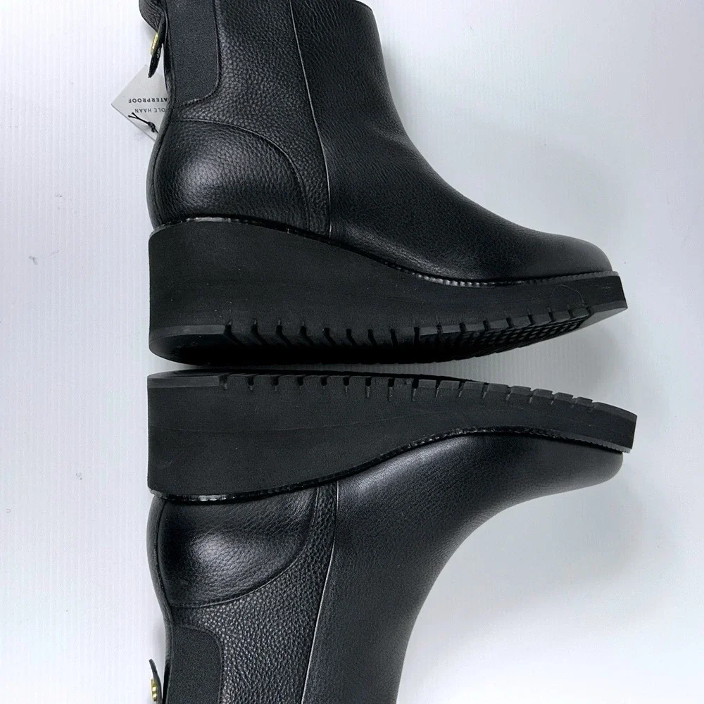 Cole Haan Size 9.5 N Narrow Black Leather Waterproof Boots NEW ZeroGrand $279‎